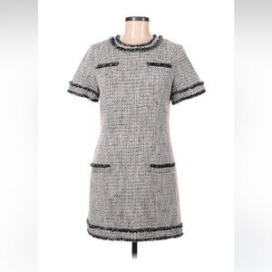 Rachel Zoe Black and Gray Tweed Mini Dress